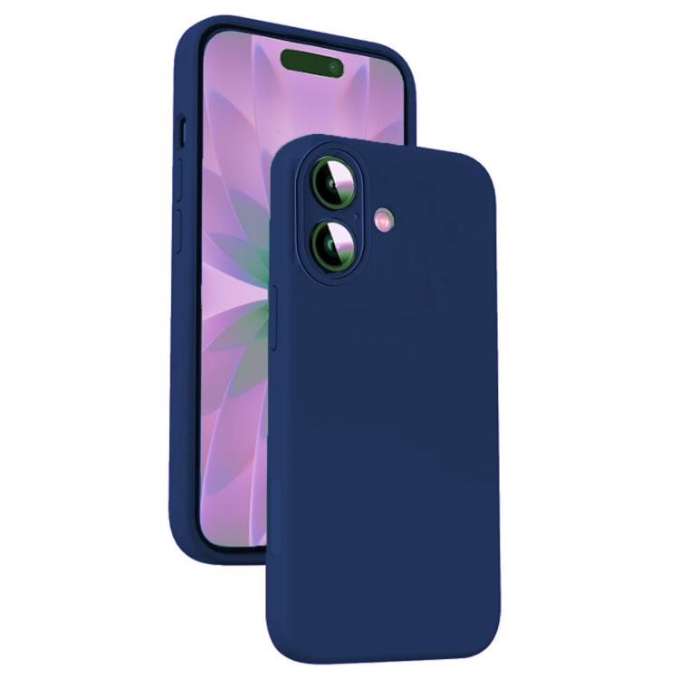 

For iPhone 17 Microfiber Liquid Silicone Shockproof Phone Case(Blue)