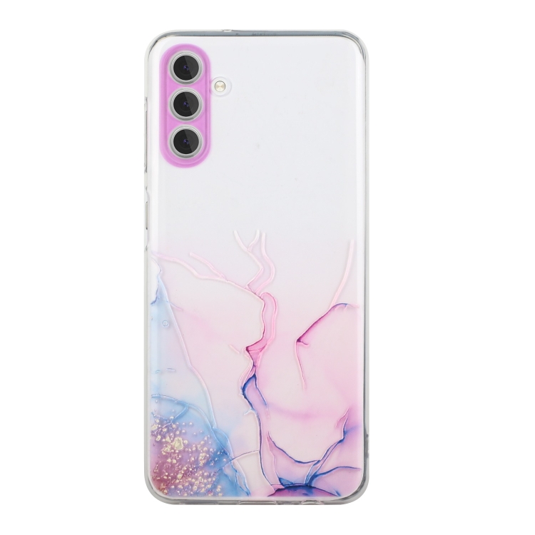 

For Samsung Galaxy S24+ 5G Hollow Marble Pattern TPU Phone Case(Pink)