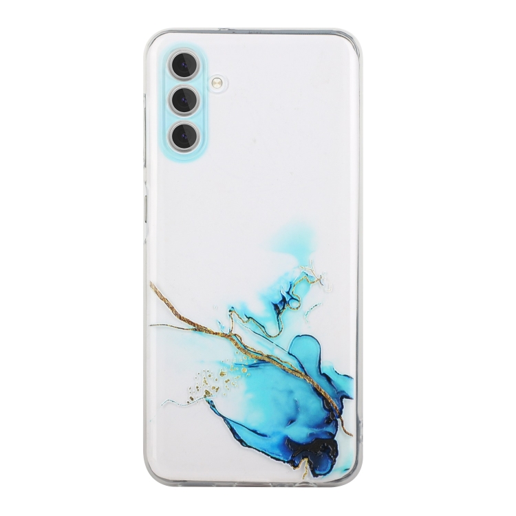 

For Samsung Galaxy S24 5G Hollow Marble Pattern TPU Phone Case(Blue)