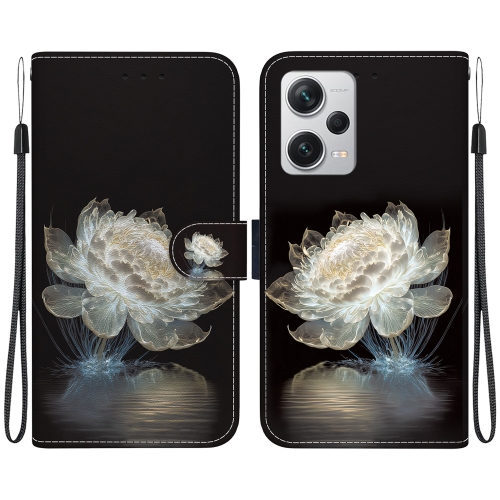 

For Xiaomi Redmi Note 12 Pro+ Crystal Texture Colored Drawing Leather Phone Case(Crystal Peony)