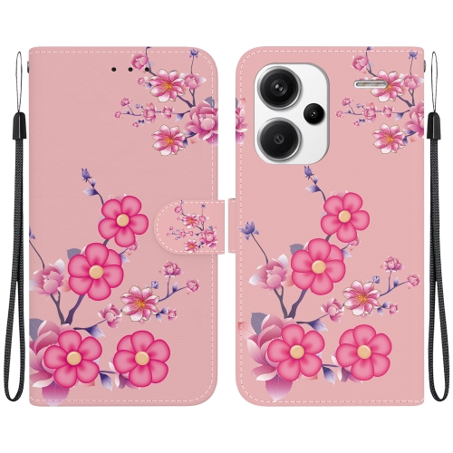 

For Xiaomi Redmi Note 13 Pro+ 5G Crystal Texture Colored Drawing Leather Phone Case(Cherry Blossoms)
