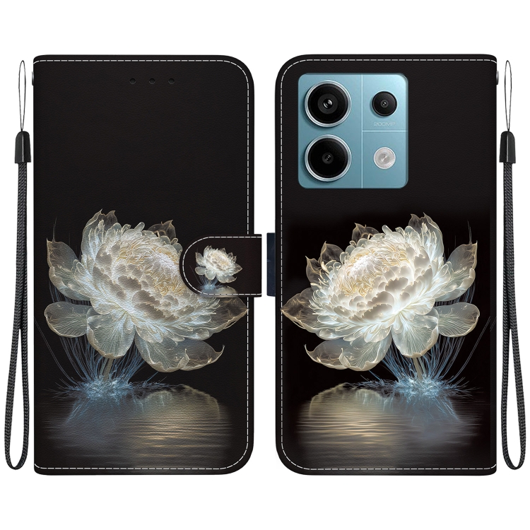 

For Xiaomi Redmi Note 13 Pro 5G Crystal Texture Colored Drawing Leather Phone Case(Crystal Peony)