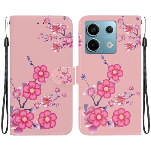 

For Xiaomi Redmi Note 13 Pro 5G Crystal Texture Colored Drawing Leather Phone Case(Cherry Blossoms)