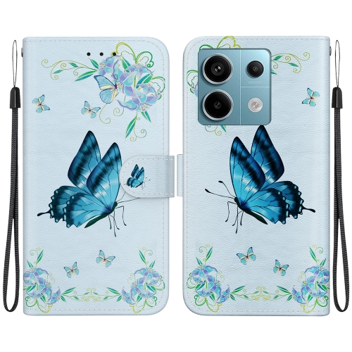 

For Xiaomi Redmi Note 13 Pro 5G Crystal Texture Colored Drawing Leather Phone Case(Blue Pansies)