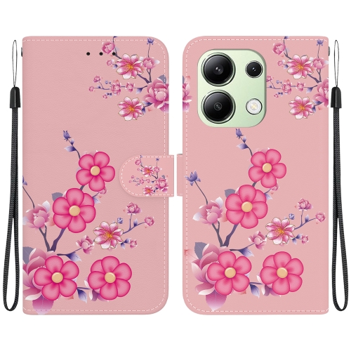 

For Xiaomi Redmi Note 13 4G Global Crystal Texture Colored Drawing Leather Phone Case(Cherry Blossoms)
