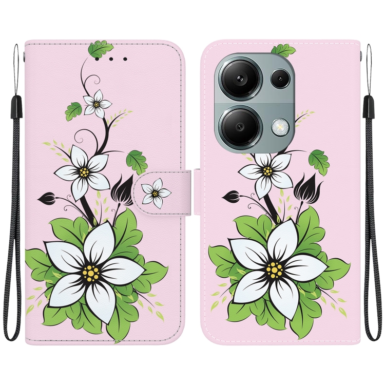 

For Xiaomi Redmi Note 13 Pro 4G Crystal Texture Colored Drawing Leather Phone Case(Lily)