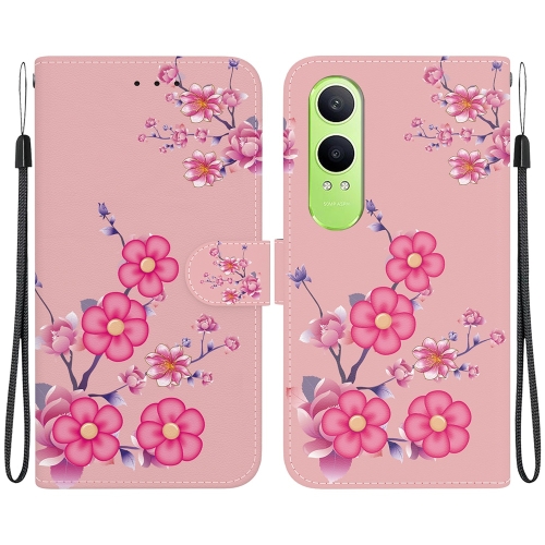 

For OPPO K12x Crystal Texture Colored Drawing Leather Phone Case(Cherry Blossoms)