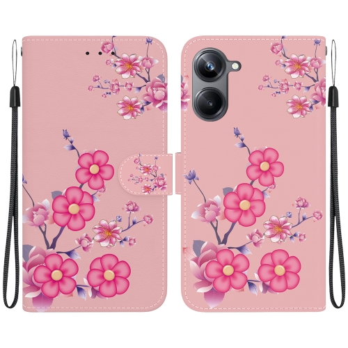 

For Realme 10 Pro 5G Crystal Texture Colored Drawing Leather Phone Case(Cherry Blossoms)