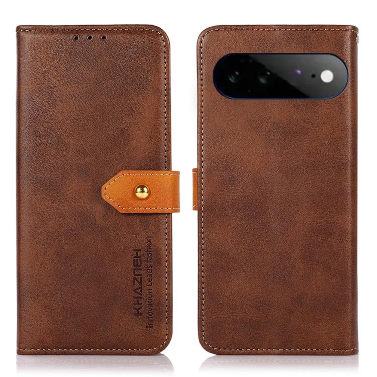 

For Google Pixel 11 Pro XL KHAZNEH Dual-color Cowhide Texture Flip Leather Phone Case(Brown)
