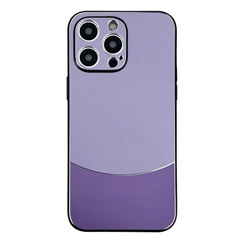 

For iPhone 14 Pro Max Shockproof Frosted PC Silicone Frame Phone Case(Purple)