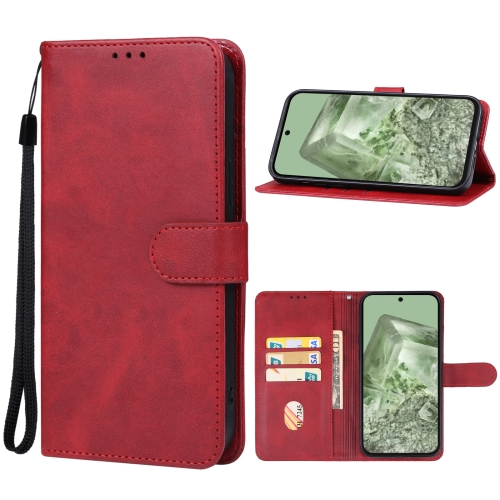

For Google Pixel 8a Leather Phone Case(Red)