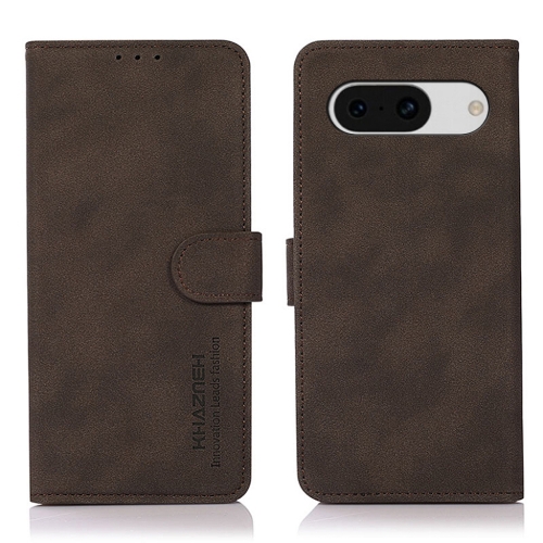 

For Google Pixel 8a KHAZNEH Matte Texture Leather Phone Case(Brown)