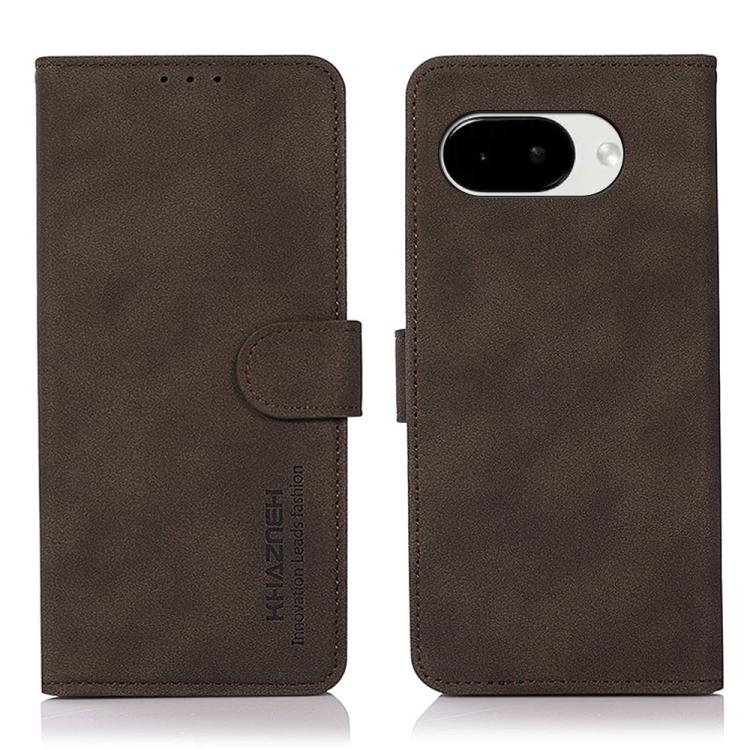 

For Google Pixel 10a KHAZNEH Matte Texture Leather Phone Case(Brown)