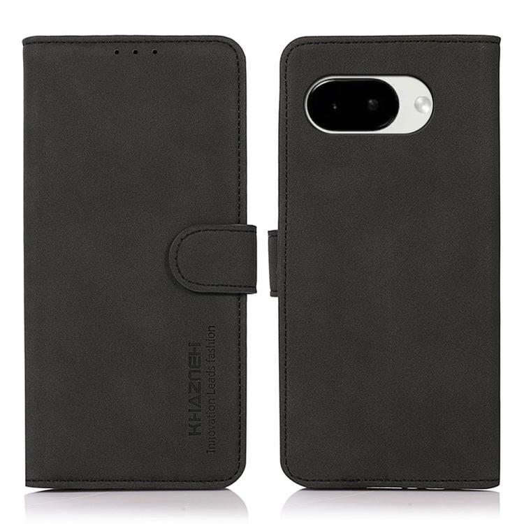 

For Google Pixel 10a KHAZNEH Matte Texture Leather Phone Case(Black)