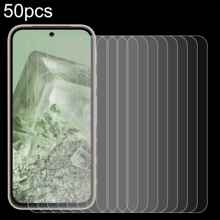 

For Google Pixel 8a 50pcs 0.26mm 9H 2.5D Tempered Glass Film