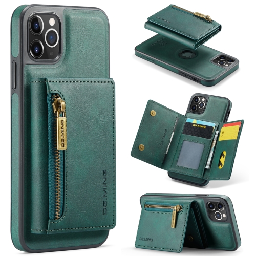 

For iPhone 11 Pro Max DG.MING M5 Series Zip RFID Multi Card Detachable Leather Phone Case(Green)