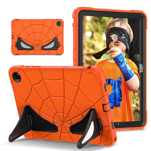 

For Samsung Galaxy Tab A9+ Spider Silicone Hybrid PC Shockproof Tablet Case(Orange Black)