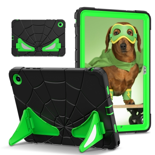 

For Samsung Galaxy Tab A9+ Spider Silicone Hybrid PC Shockproof Tablet Case(Black Green)