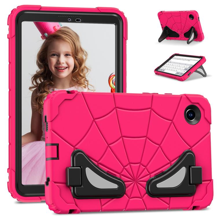 

For Samsung Galaxy Tab A11 Spider Silicone Hybrid PC Shockproof Tablet Case(Strawberry Black)