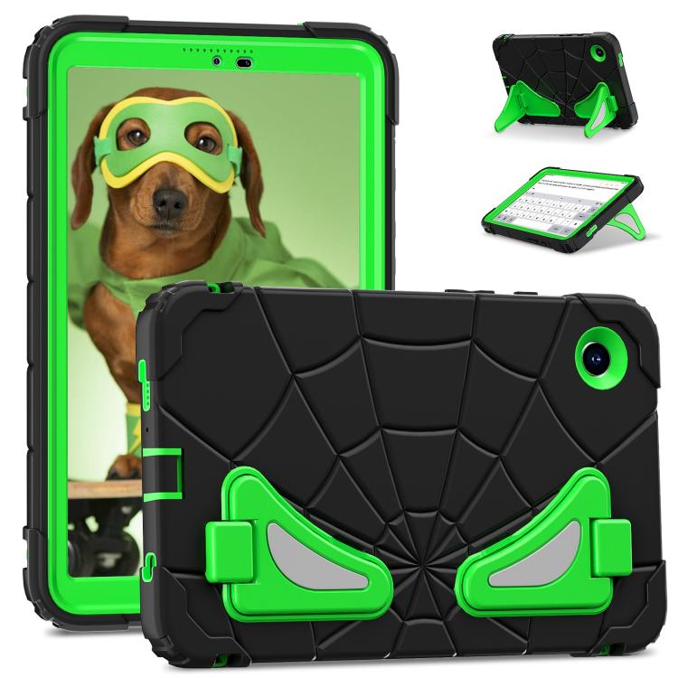 

For Samsung Galaxy Tab A11 Spider Silicone Hybrid PC Shockproof Tablet Case(Black Green)