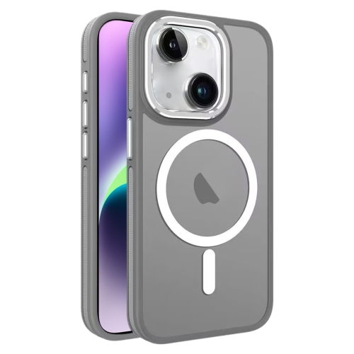 

For iPhone 14 Plus Two-color Frosted MagSafe Magnetic Phone Case(Grey)