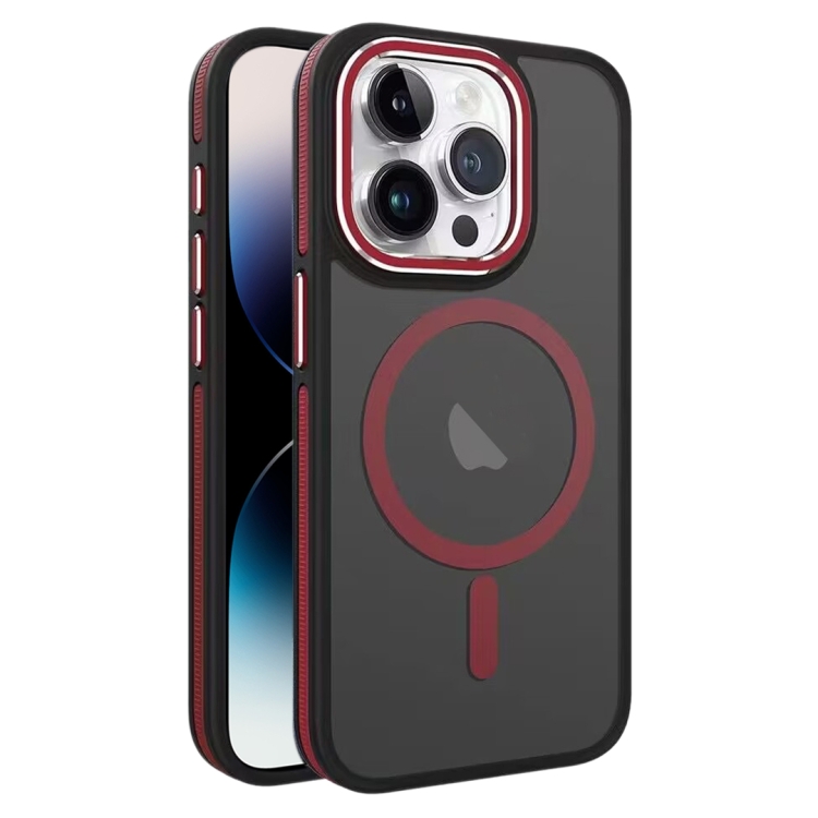 

For iPhone 14 Pro Two-color Frosted MagSafe Magnetic Phone Case(Red)