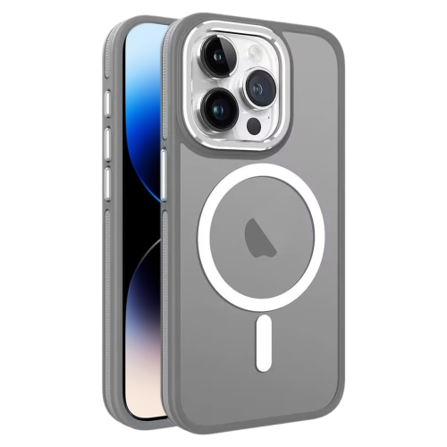 

For iPhone 14 Pro Max Two-color Frosted MagSafe Magnetic Phone Case(Grey)