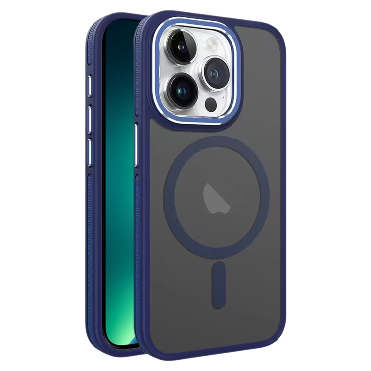 

For iPhone 13 Pro Max Two-color Frosted MagSafe Magnetic Phone Case(Blue)