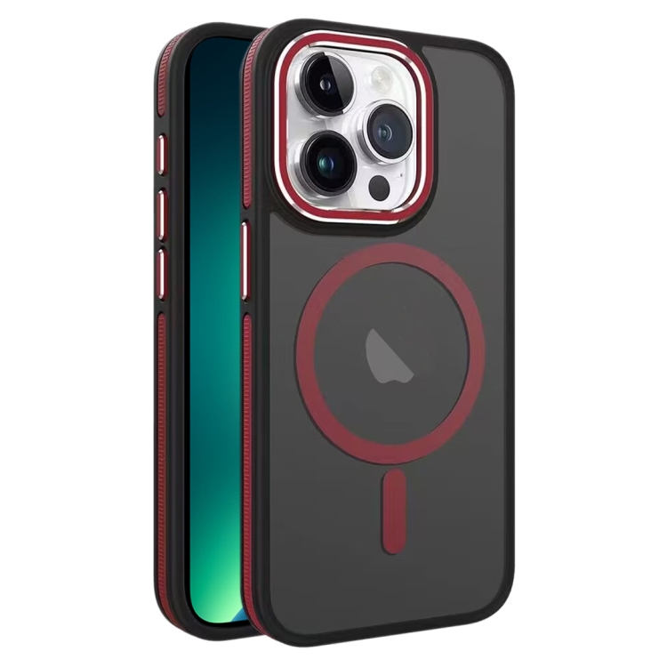 

For iPhone 13 Pro Max Two-color Frosted MagSafe Magnetic Phone Case(Red)