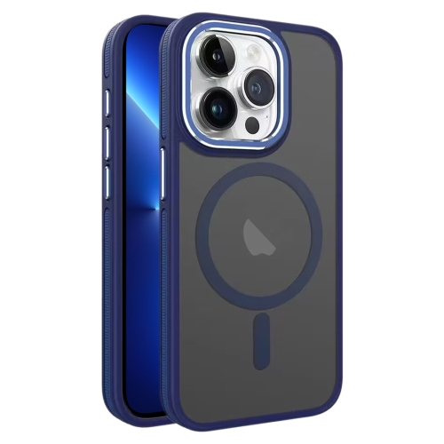 

For iPhone 13 Pro Two-color Frosted MagSafe Magnetic Phone Case(Blue)