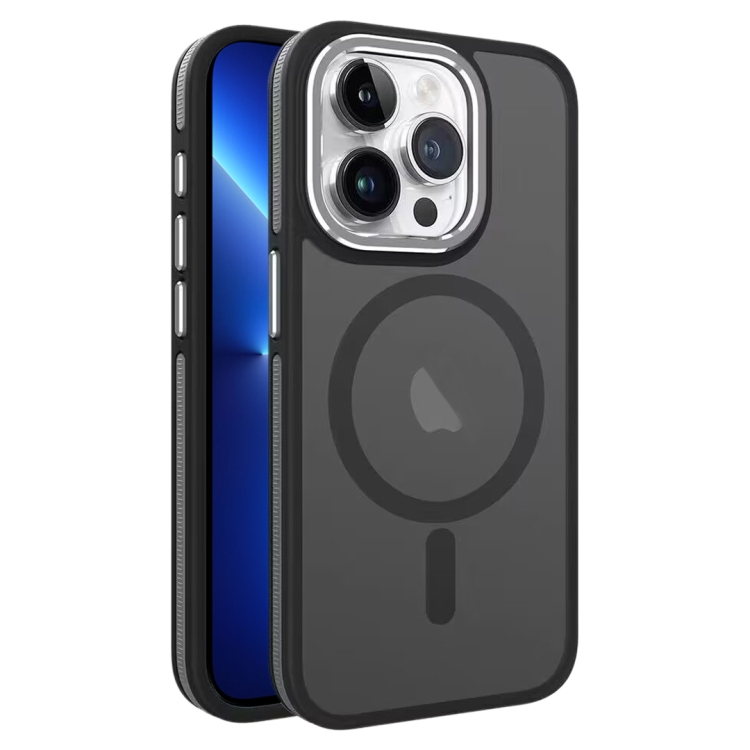 

For iPhone 13 Pro Two-color Frosted MagSafe Magnetic Phone Case(Black)
