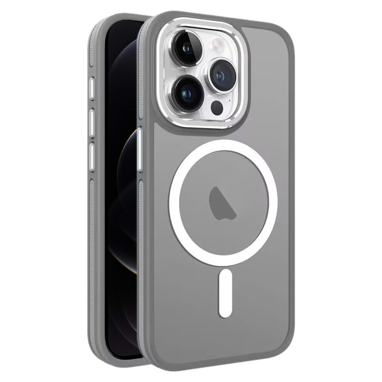 

For iPhone 12 / 12 Pro Two-color Frosted MagSafe Magnetic Phone Case(Grey)