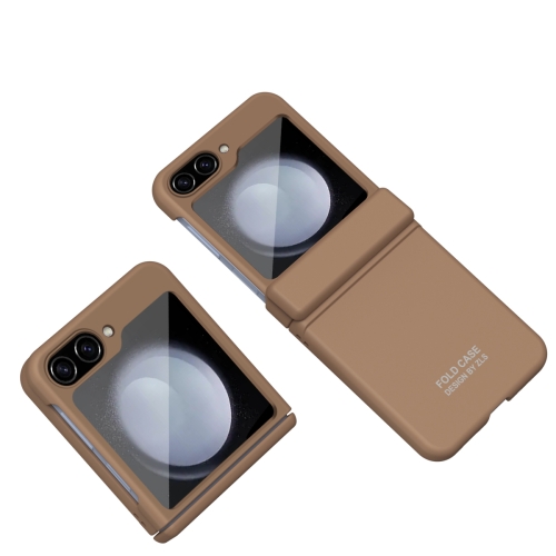 

For Samsung Galaxy Z Flip5 Extraordinary Series Hinged Folding Full Phone Case(Coffee)