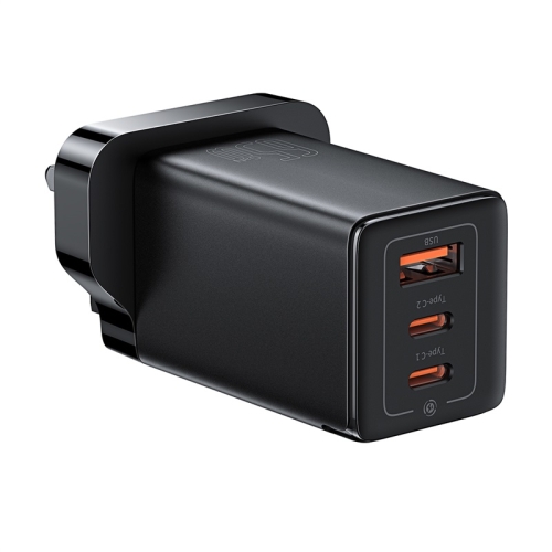 

Baseus GaN5 Pro 65W USB-C / Type-Cx2 + USB Gallium Nitride Fast Charger with 1m Type-C Cable, UK Plug(Black)