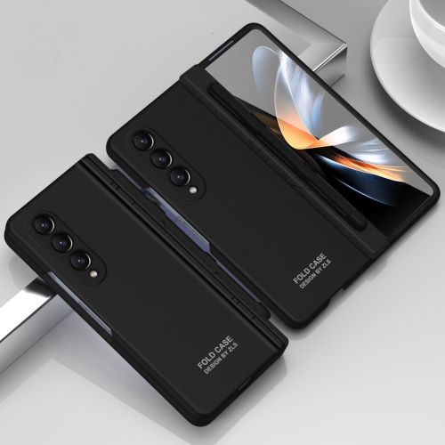 

For Samsung Galaxy Z Fold4 5G Extraordinary Series Hinged Folding Full Phone Case with Pen Slot & Stylus(Black)