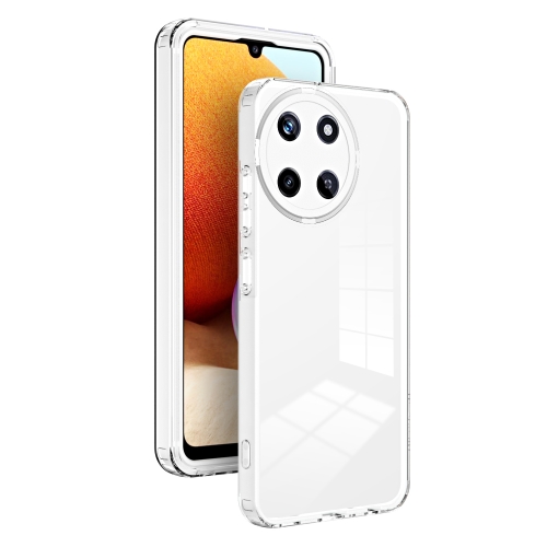 For Realme 11 3 in 1 Clear TPU Color PC Frame Phone Case(White) for iphone 15 plus dual color magsafe tpu hybrid clear pc shockproof phone case white