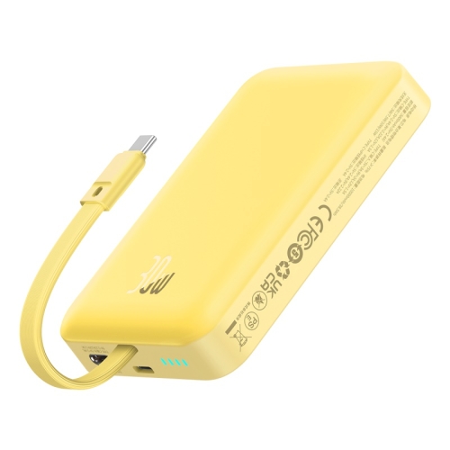 

Baseus 10000mAh 30W USB-C / Type-C Magnetic Fast Charging Power Bank(Lemon Yellow)