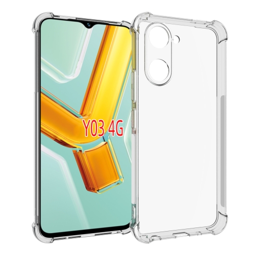 For vivo Y03 4G Shockproof Non-slip Thickening TPU Phone Case(Transparent)