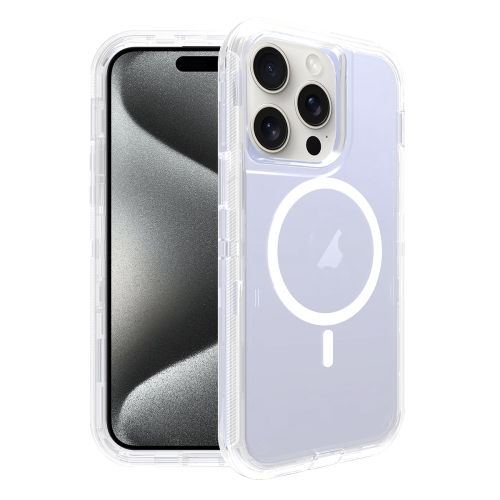 For iPhone 15 Pro Shockproof MagSafe Magnetic Phone Case(Transparent) ночник с беспроводной зарядкой xiaomi vfz wireless magnetic charging basic model white c wcll01