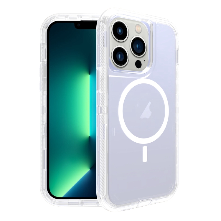 

For iPhone 13 Pro Max Shockproof MagSafe Magnetic Phone Case(Transparent)
