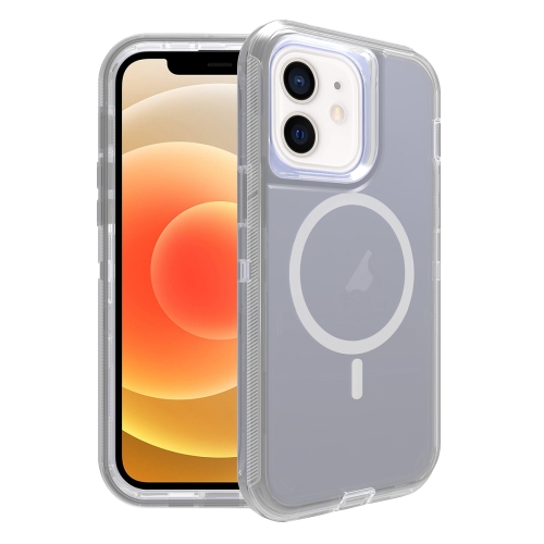 

For iPhone 12 Shockproof MagSafe Magnetic Phone Case(Transparent Grey)