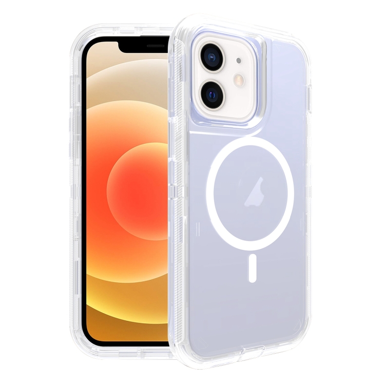 

For iPhone 12 Shockproof MagSafe Magnetic Phone Case(Transparent)