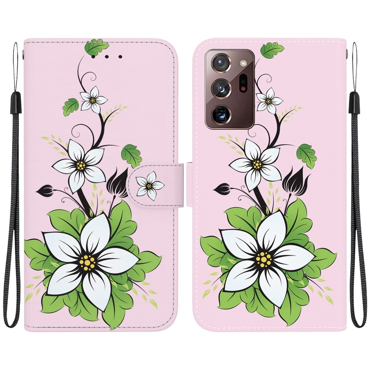 

For Samsung Galaxy Note20 Ultra Crystal Texture Colored Drawing Leather Phone Case(Lily)
