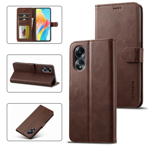 

For OPPO Reno8 T 4G LC.IMEEKE Calf Texture Horizontal Flip Leather Case(Brown)