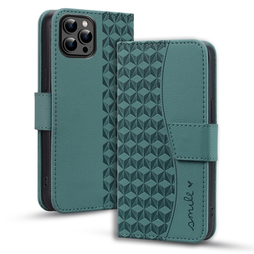 

For iPhone 11 Pro Business Diamond Buckle Leather Phone Case with Lanyard(Green)