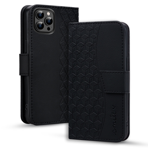 For iPhone 11 Pro Business Diamond Buckle Leather Phone Case with Lanyard(Black) for xiaomi 12 diamond lattice vertical flip leather phone case dark purple