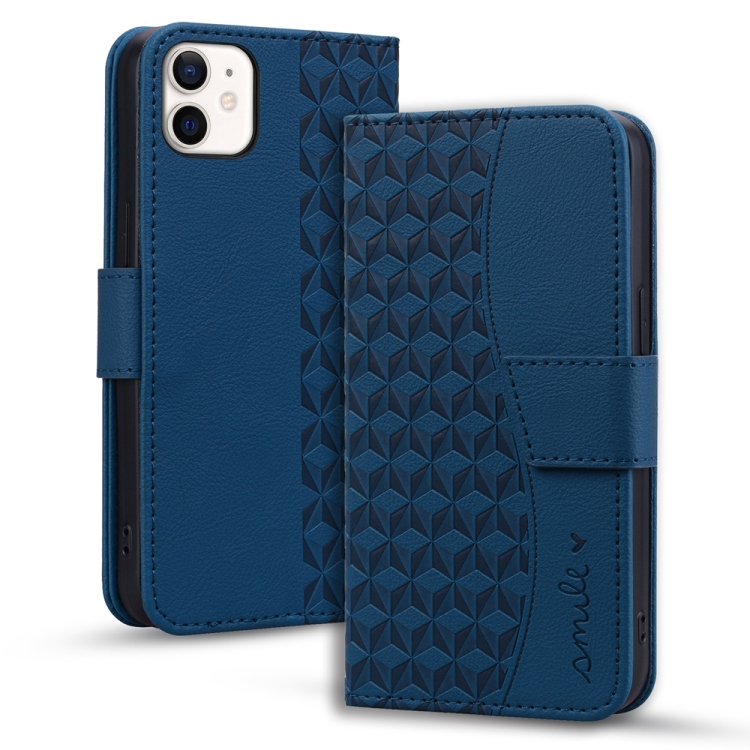 

For iPhone 12 / 12 Pro Business Diamond Buckle Leather Phone Case with Lanyard(Royal Blue)