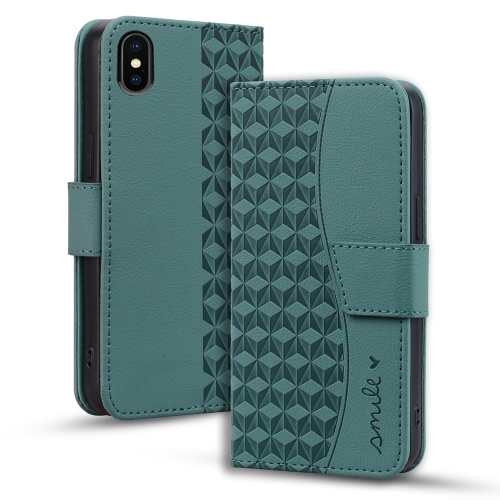 For iPhone XS Max Business Diamond Buckle Leather Phone Case with Lanyard(Green) vintage landscape envelope postcards chinese style greeting card with cover paper envelopes stationery school supply gift decors