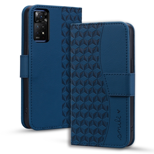 

For Xiaomi Redmi Note 11 Pro 4G Business Diamond Buckle Leather Phone Case with Lanyard(Royal Blue)