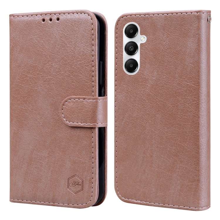 

For Samsung Galaxy A05s Skin Feeling Oil Leather Texture PU + TPU Phone Case(Champagne)